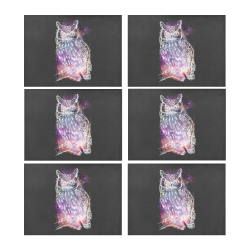 Cosmic Owl - Galaxy - Hipster Placemat 14’’ x 19’’ (Set of 6)