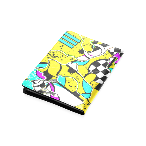 Shapes on a yellow background Custom NoteBook A5