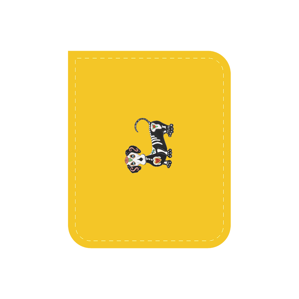 Dachshund Sugar Skull Yellow Car Seat Belt Cover 7''x8.5''