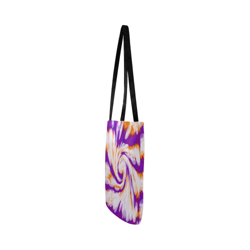 Purple Orange Tie Dye Swirl Abstract Reusable Shopping Bag Model 1660 (Two sides)
