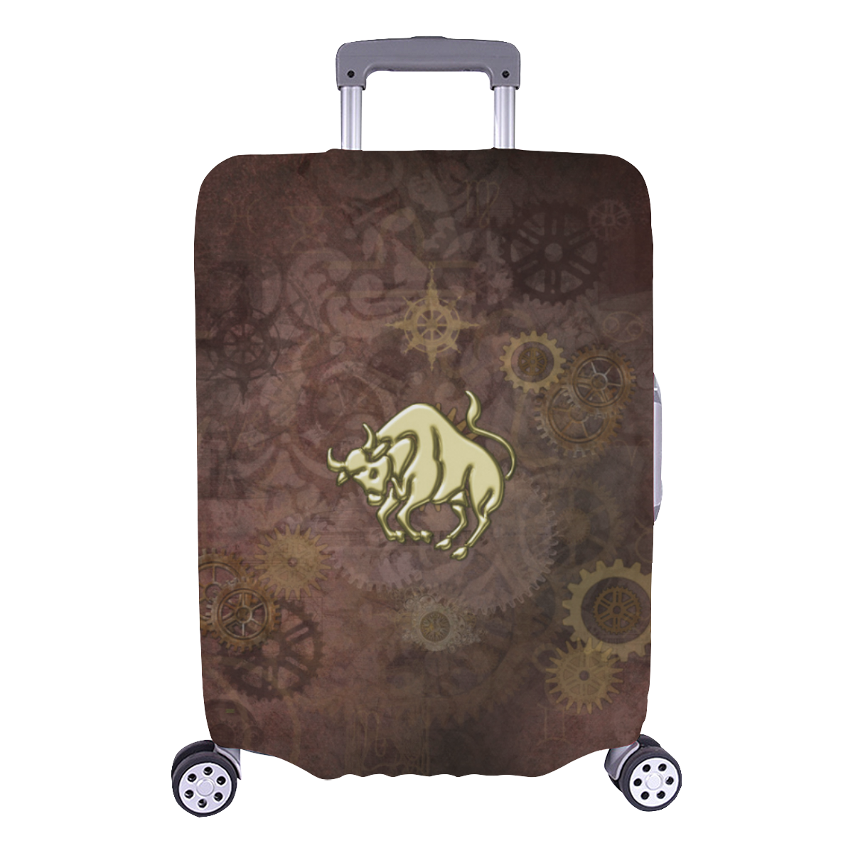 Steampunk Zodiac Taurus Luggage Cover/Large 26"-28"