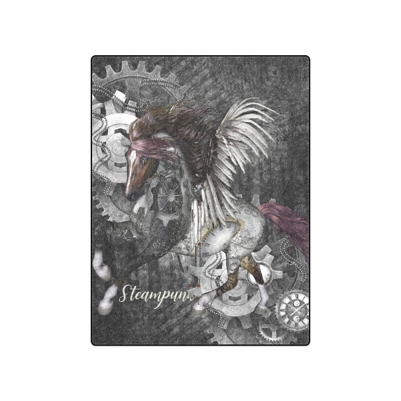 Aweswome steampunk horse with wings Blanket 50"x60"