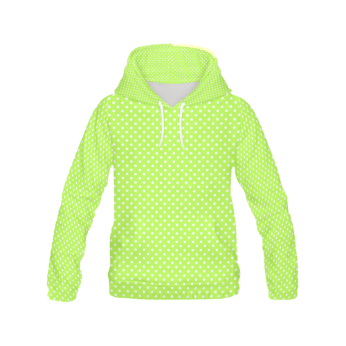 Mint green polka dots All Over Print Hoodie for Women (USA Size) (Model H13)