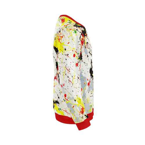 Yellow & Black Paint Splatter All Over Print Crewneck Sweatshirt for Men (Model H18)