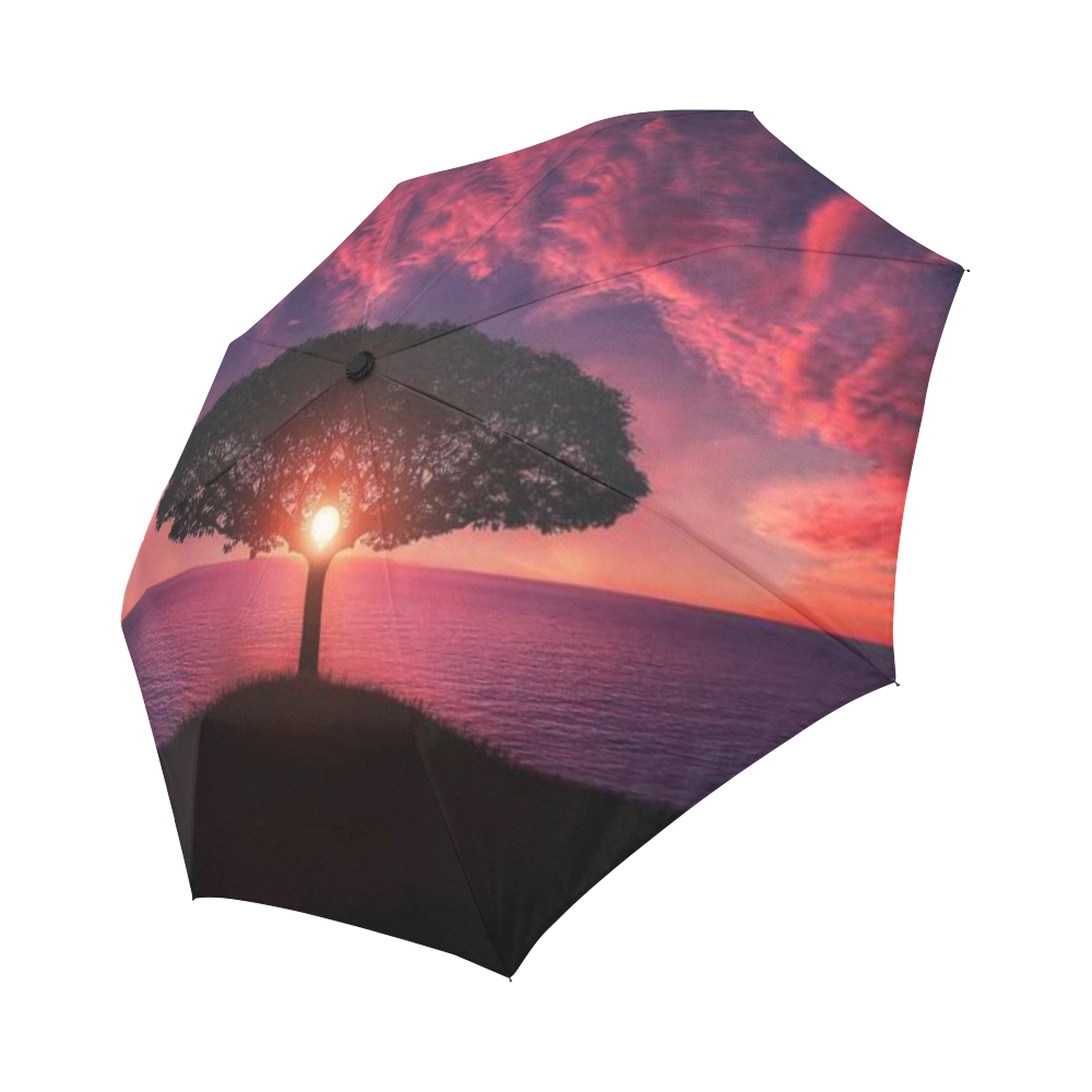 tree sunset Auto-Foldable Umbrella (Model U04)