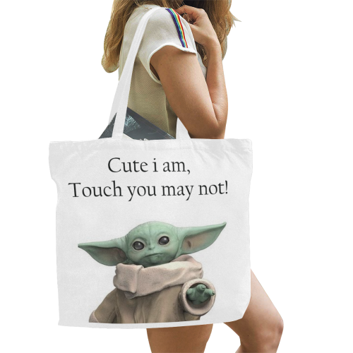 Baby Yoda No Touch bag Canvas Tote Bag/Large (Model 1702)