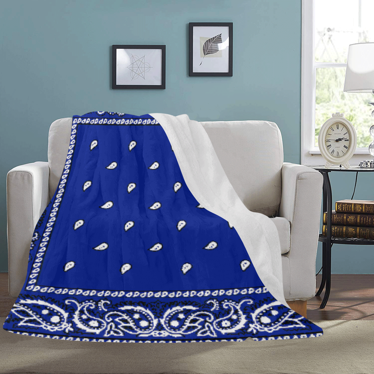 KERCHIEF PATTERN BLUE Ultra-Soft Micro Fleece Blanket 60"x80"