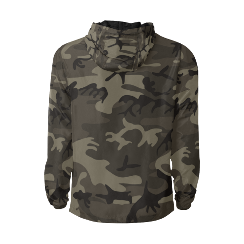 Camo Grey All Over Print Quilted Windbreaker for Men (Model H35)