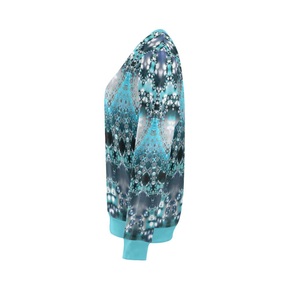 Aquamarine Jewels Puiseux All Over Print Crewneck Sweatshirt for Women (Model H18)