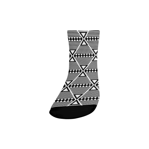 Black Aztec Tribal Quarter Socks