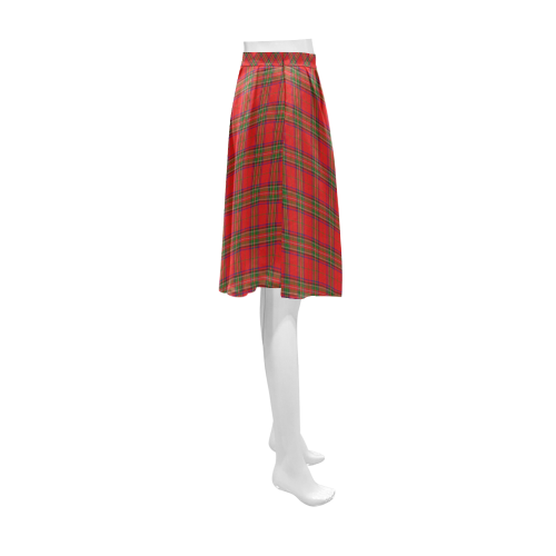 Red Tartan Plaid Pattern Athena Women's Short Skirt (Model D15)