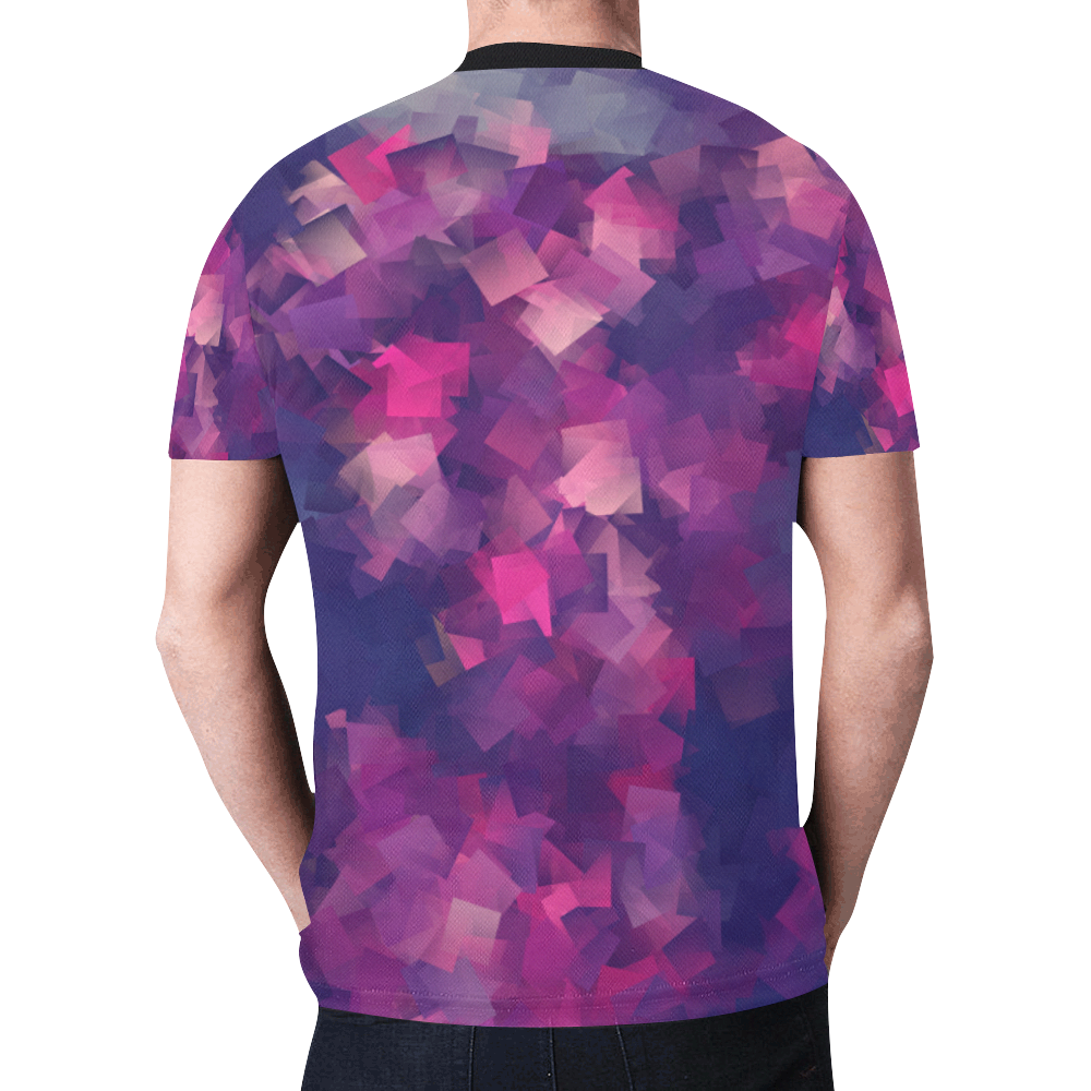 purple pink magenta cubism #modern New All Over Print T-shirt for Men (Model T45)