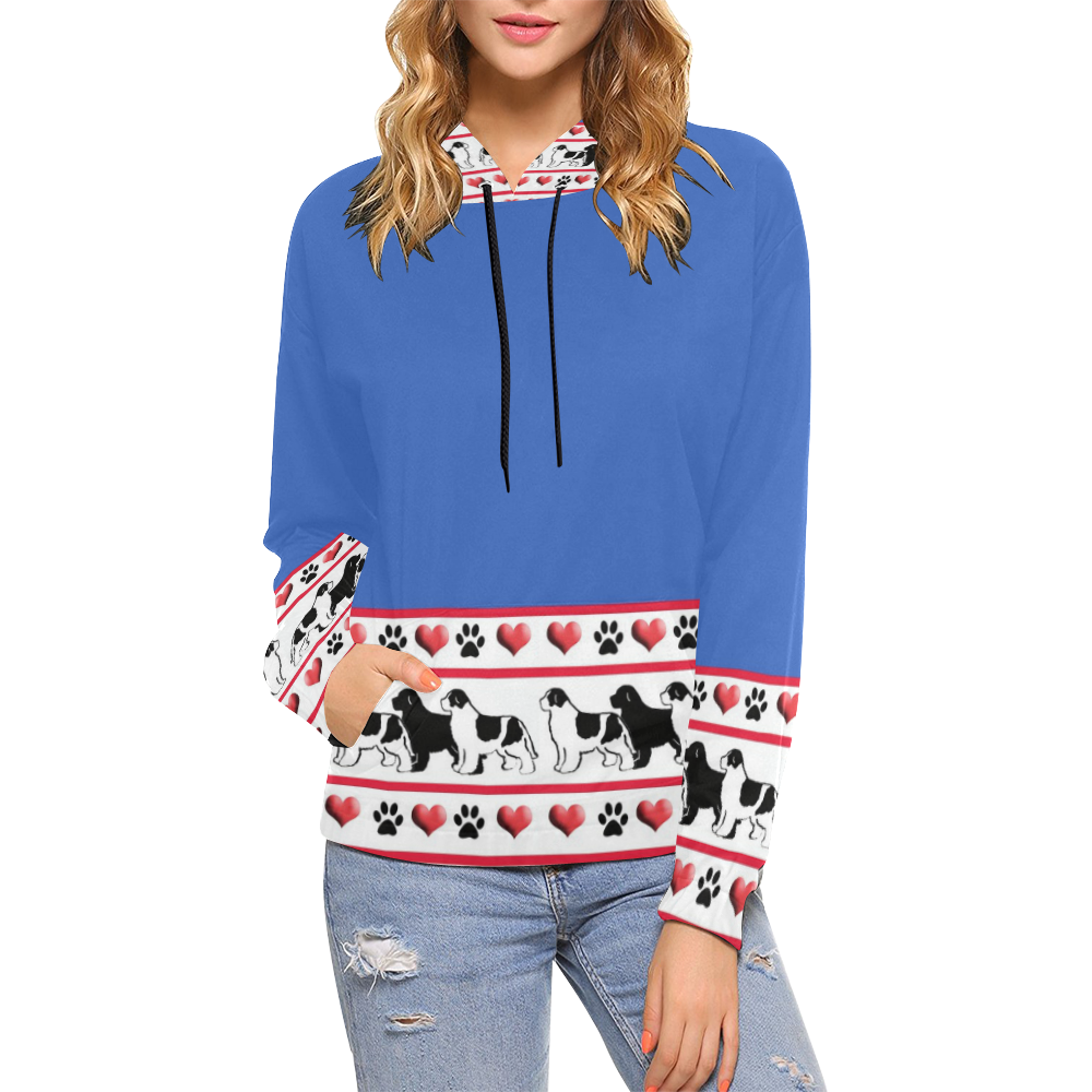 blue newfs for hoodie All Over Print Hoodie for Women (USA Size) (Model H13)