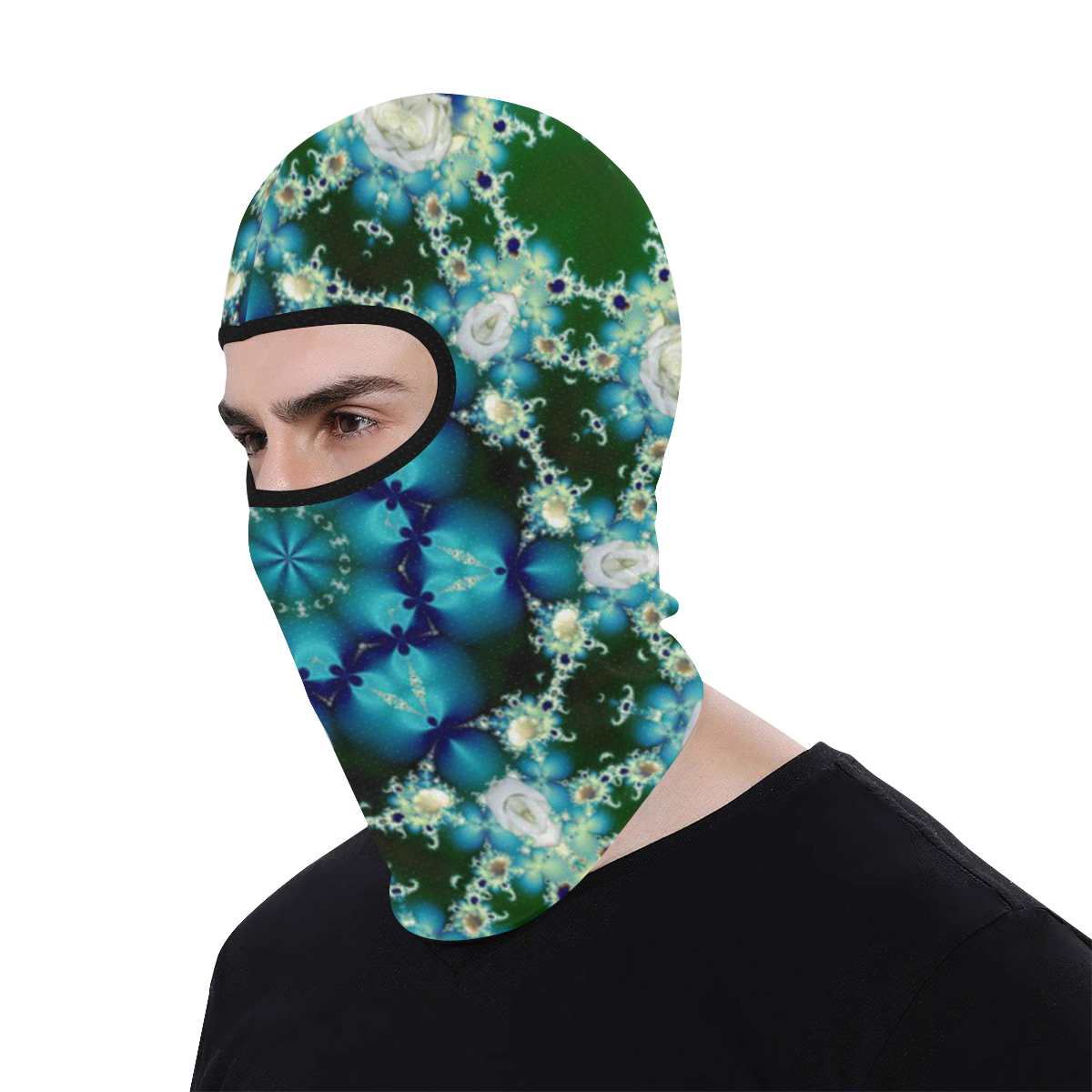 FRACTAL: Frost Covered Roses All Over Print Balaclava