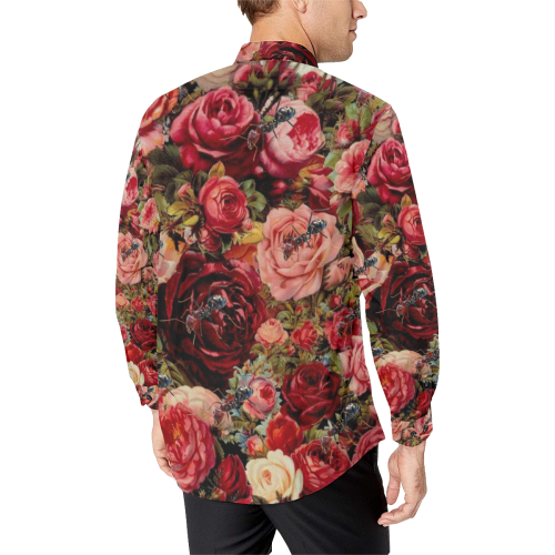 Ants n Roses Men's All Over Print Casual Dress Shirt (Model T61)