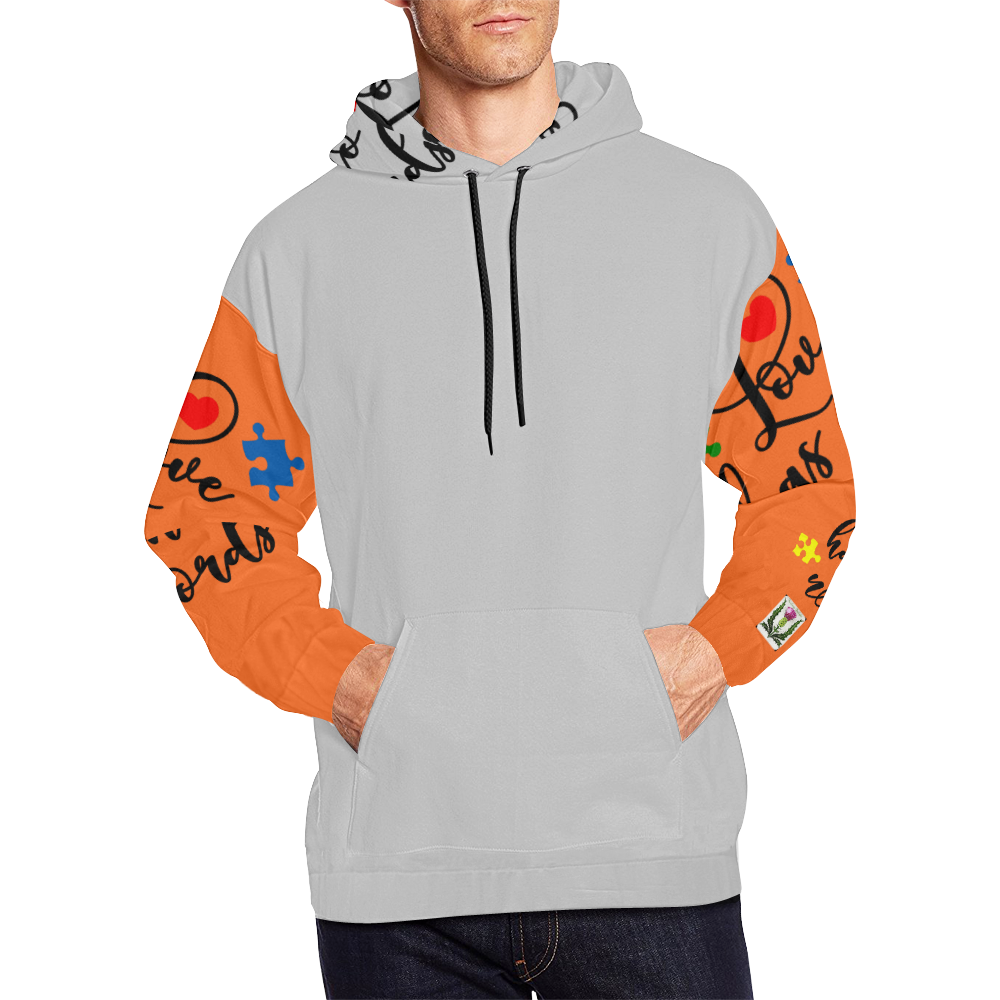 Fairlings Delight's Autism- Love has no words Men's Hoodie 53086Ff5 All Over Print Hoodie for Men (USA Size) (Model H13)