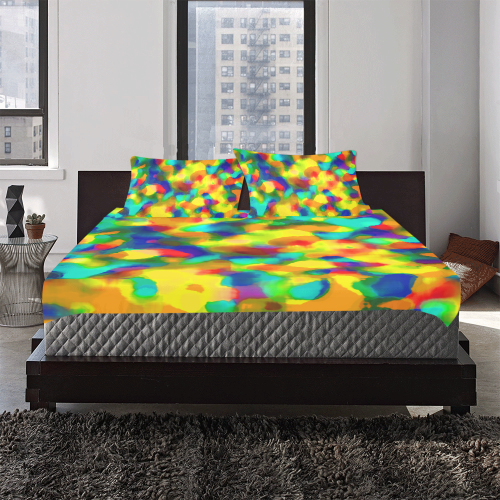 Colorful watercolors texture 3-Piece Bedding Set
