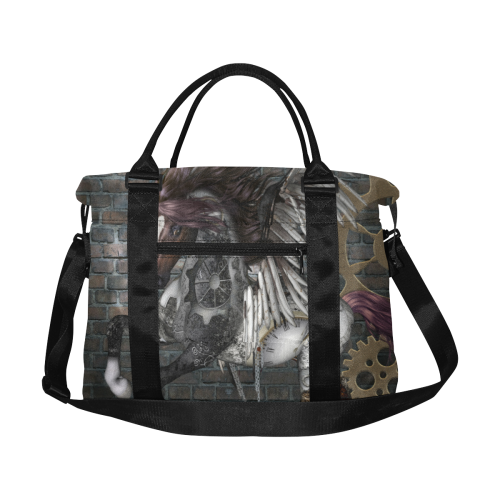 Steampunk, awesome steampunk horse with wings Large Capacity Duffle Bag (Model 1715)