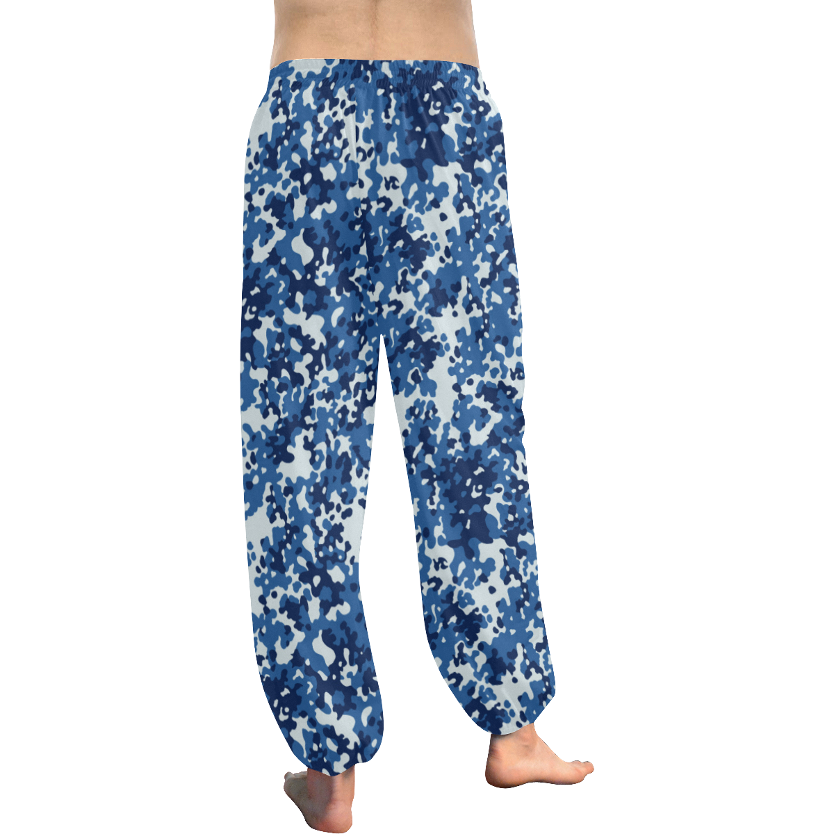Digital Blue Camouflage Women's All Over Print Harem Pants (Model L18)