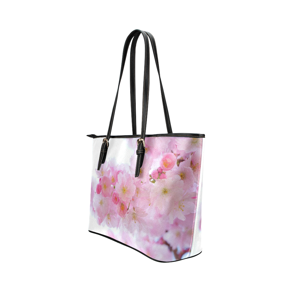 flowers-324175_1920 Leather Tote Bag/Large (Model 1651)