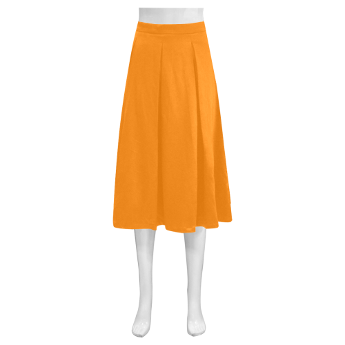 color UT orange Mnemosyne Women's Crepe Skirt (Model D16)