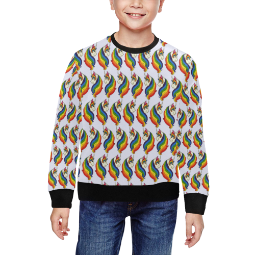 unicorns All Over Print Crewneck Sweatshirt for Kids (Model H29)