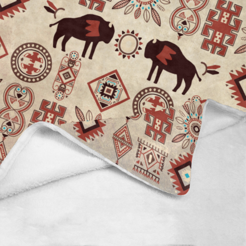American Native Buffalo Ultra-Soft Micro Fleece Blanket 30''x40''
