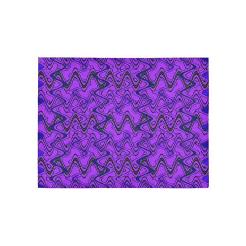 Purple and Black Waves pattern design Area Rug 5'3''x4'