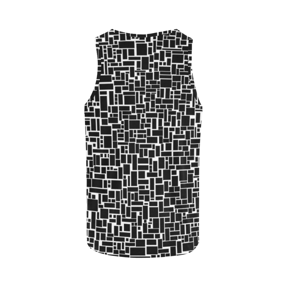 BLACK AND WHITE BOX PATTERN All Over Print Tank Top for Men (Model T43)