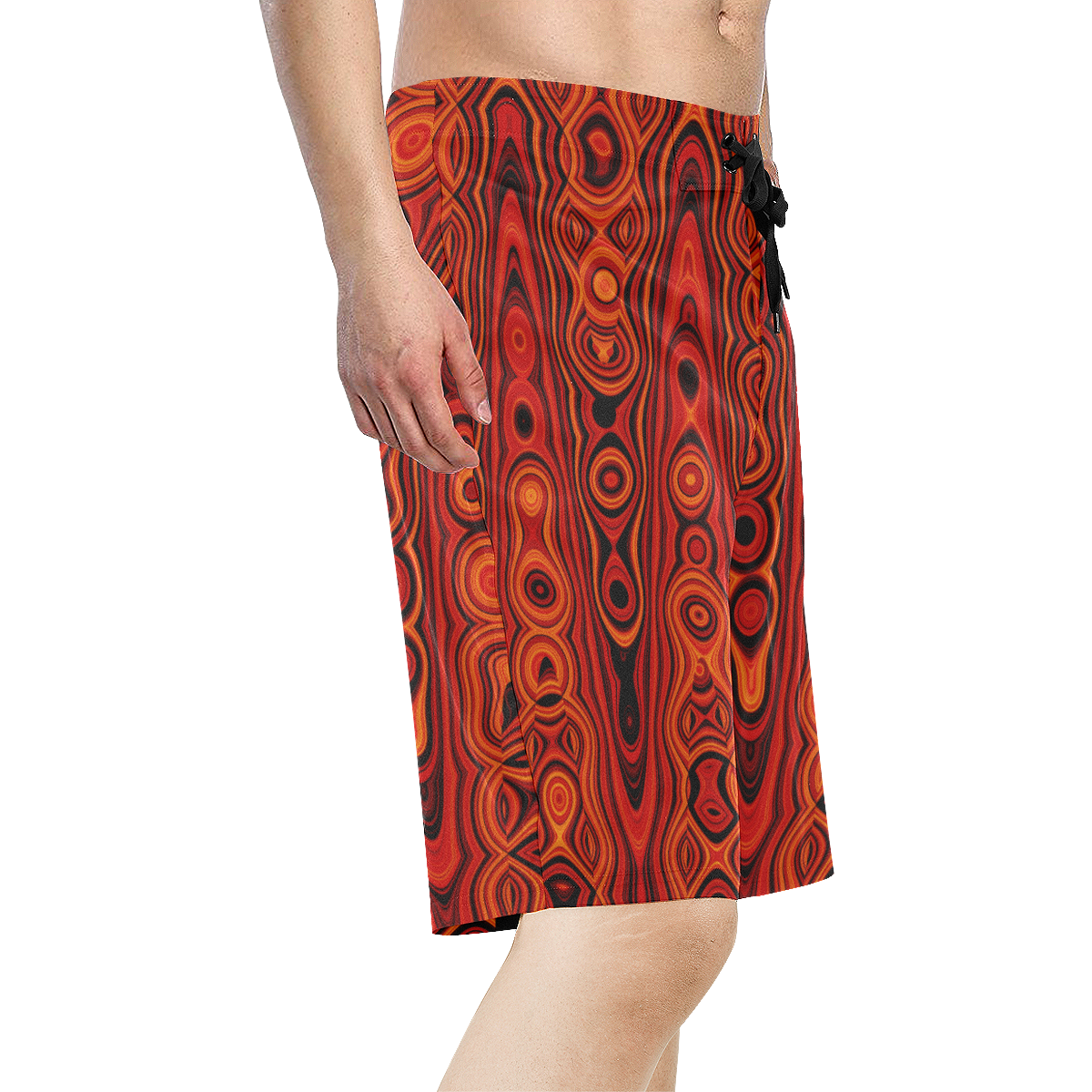 Brown Abstract Pattern Men's All Over Print Board Shorts (Model L16)