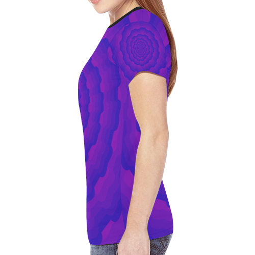 Purple blue spiral New All Over Print T-shirt for Women (Model T45)
