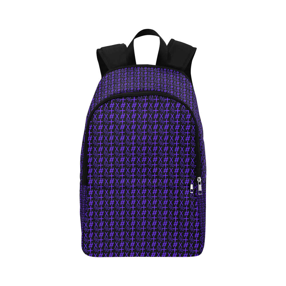 NUMBERS Collection Symbols Purple/Black Fabric Backpack for Adult (Model 1659)