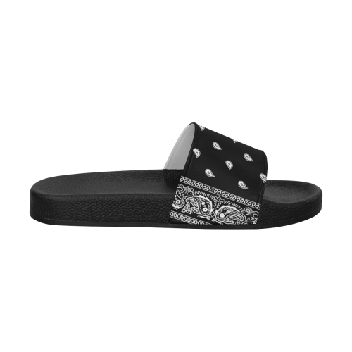 Black Bandana Women's Slide Sandals (Model 057)