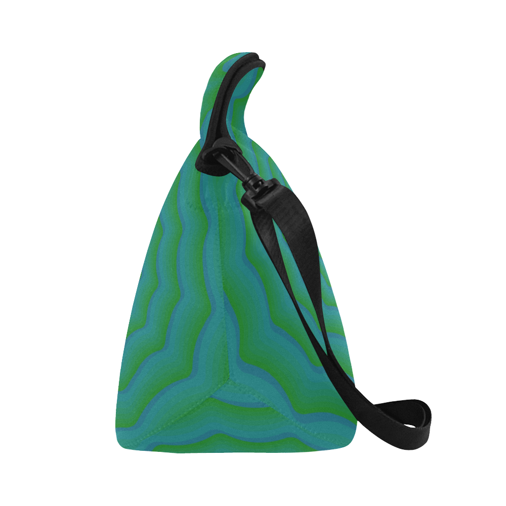 Blue vortex green Neoprene Lunch Bag/Large (Model 1669)