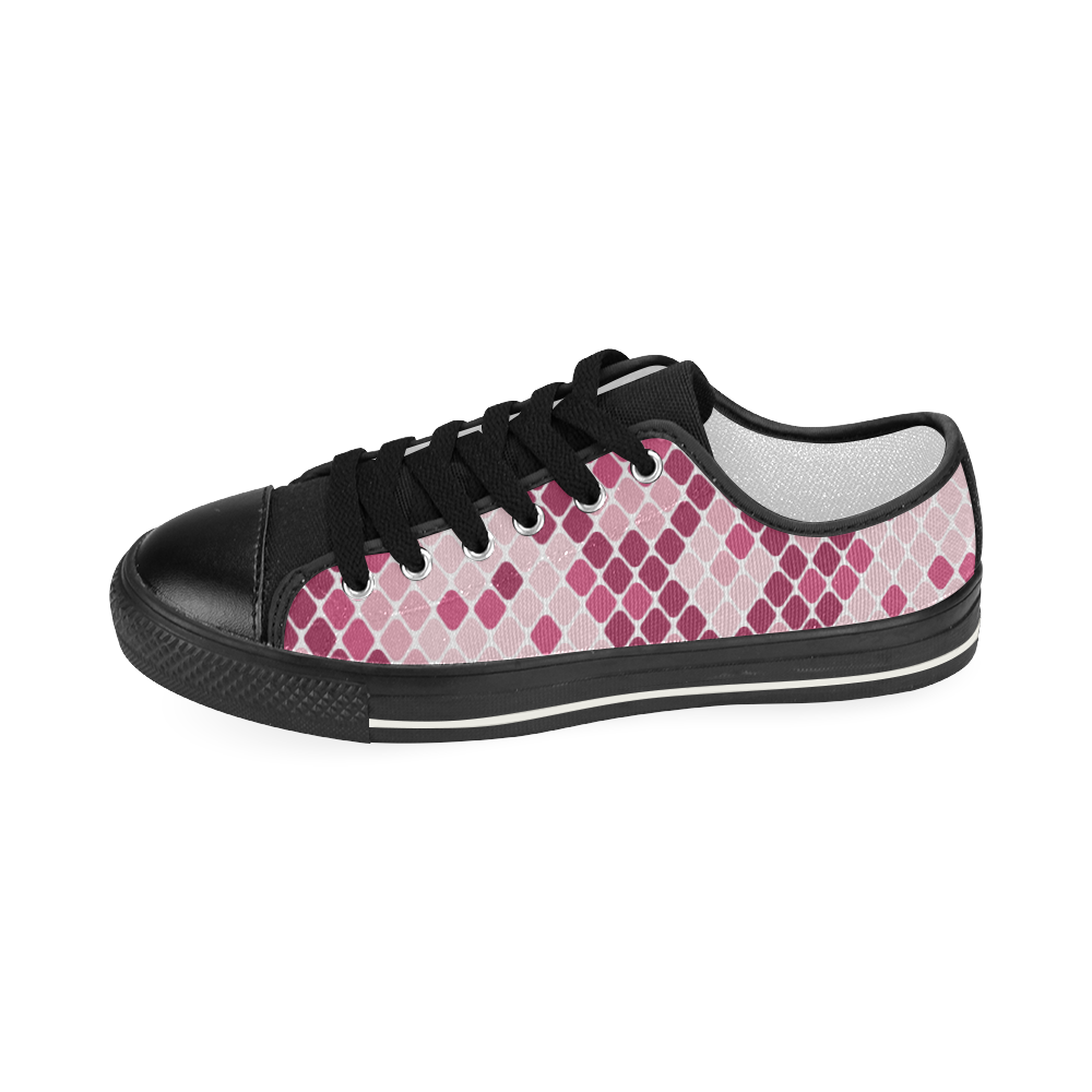 zapato plano de mujer diseño serpiente rosa Women's Classic Canvas Shoes (Model 018)