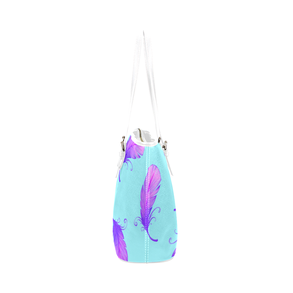 Feathers Leather Tote Bag/Small (Model 1651)