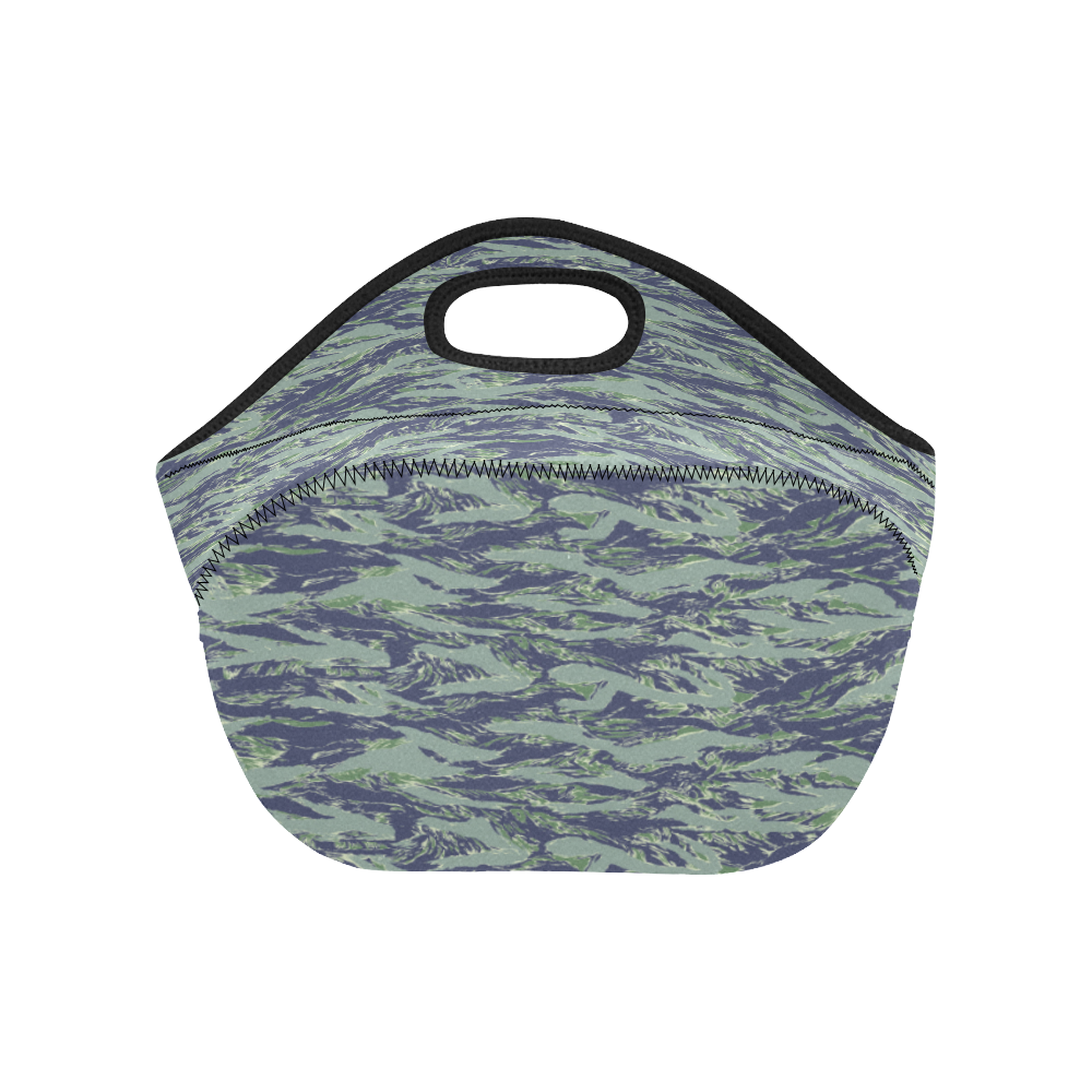 Jungle Tiger Stripe Green Camouflage Neoprene Lunch Bag/Small (Model 1669)