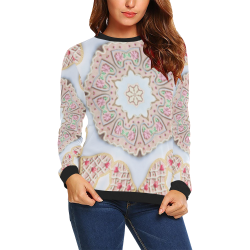 Love and Romance Heart Shaped Sugar Cookies All Over Print Crewneck Sweatshirt for Women (Model H18)