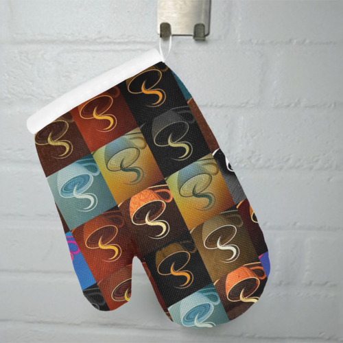 coffee cup montage Oven Mitt