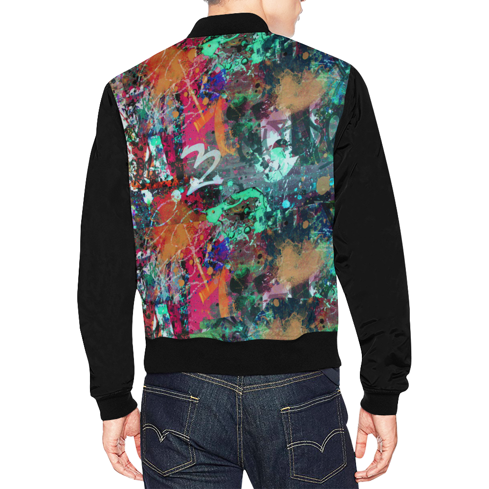 Graffiti Wall and Paint Splatter (Vest Style) All Over Print Bomber Jacket for Men (Model H19)