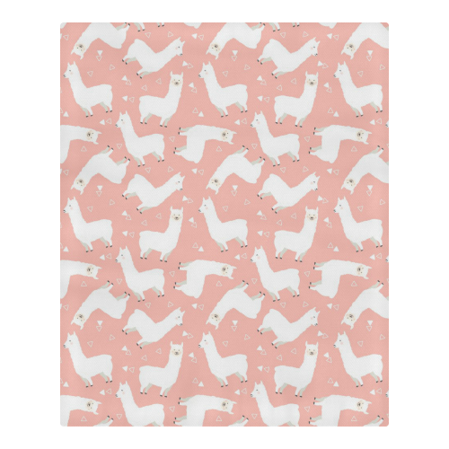 Pink Llama Pattern 3-Piece Bedding Set