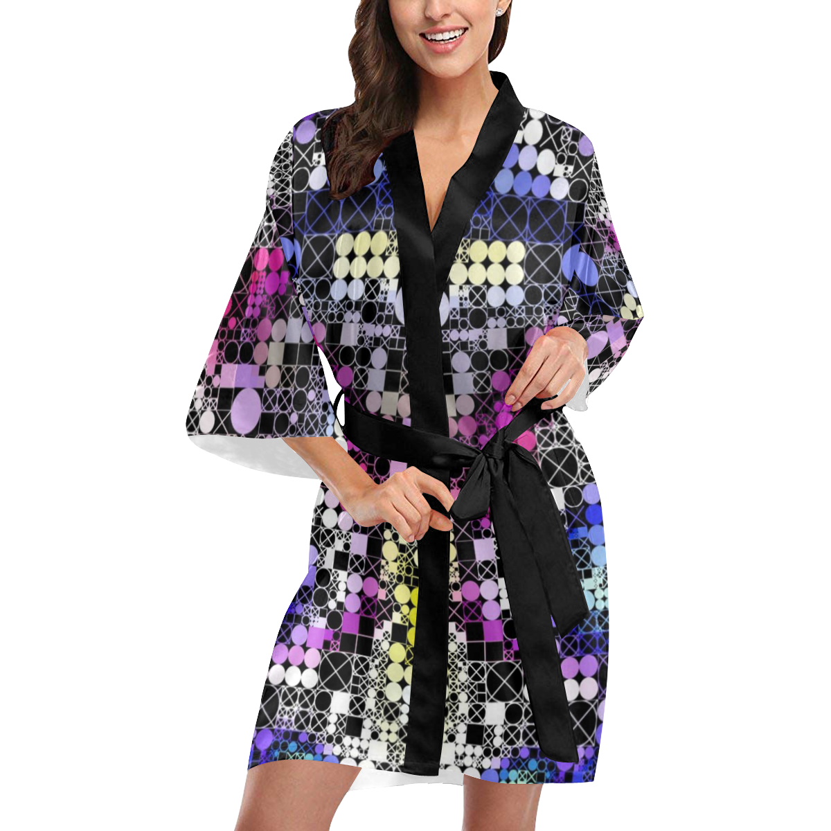 funny mix of shapes  by JamColors Kimono Robe