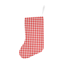 Friendly Houndstooth Pattern,red by FeelGood Christmas Stocking (Without Folded Top)