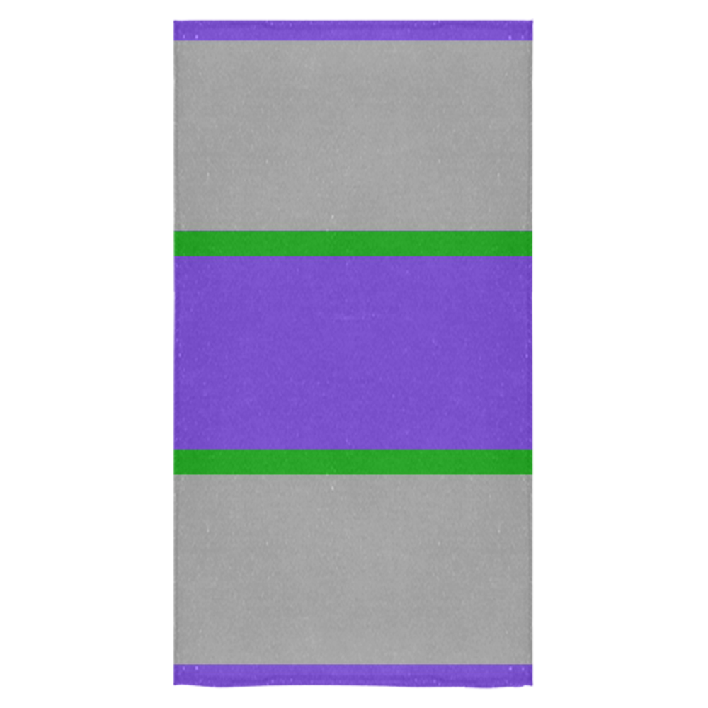 Purple, Gray and Green Stripes Bath Towel 30"x56"