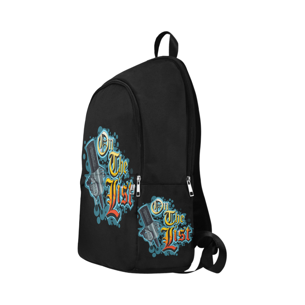 On The List Microphone Logo Backpack Fabric Backpack for Adult (Model 1659)