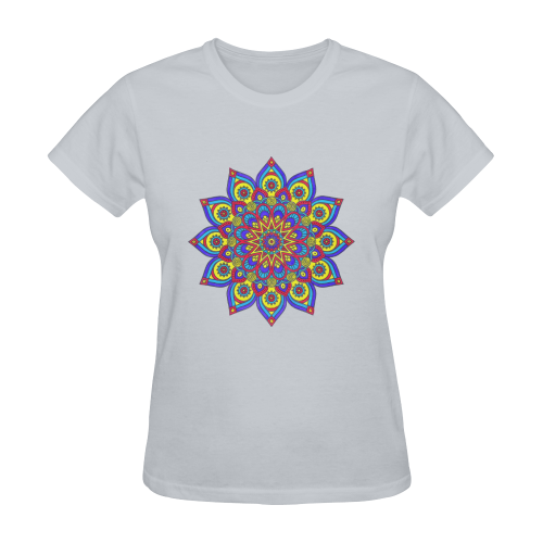 Brilliant Star Mandala Grey Sunny Women's T-shirt (Model T05)