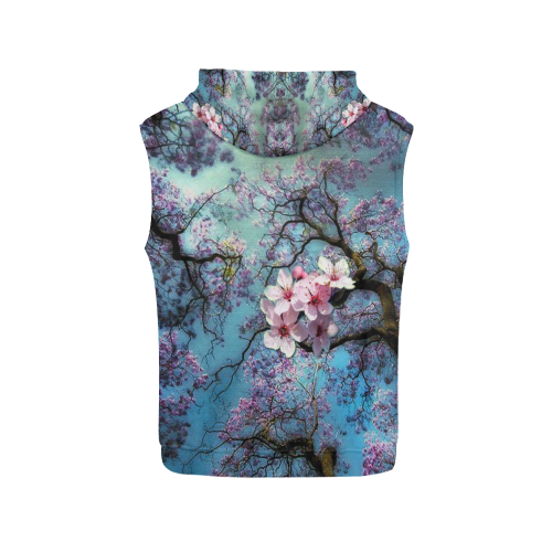 Cherry blossomL All Over Print Sleeveless Hoodie for Men (Model H15)