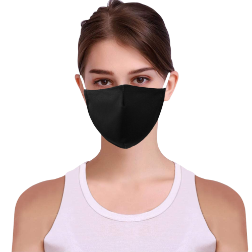 color black 3D Mouth Mask with Drawstring (60 Filters Included) (Model M04) (Non-medical Products)