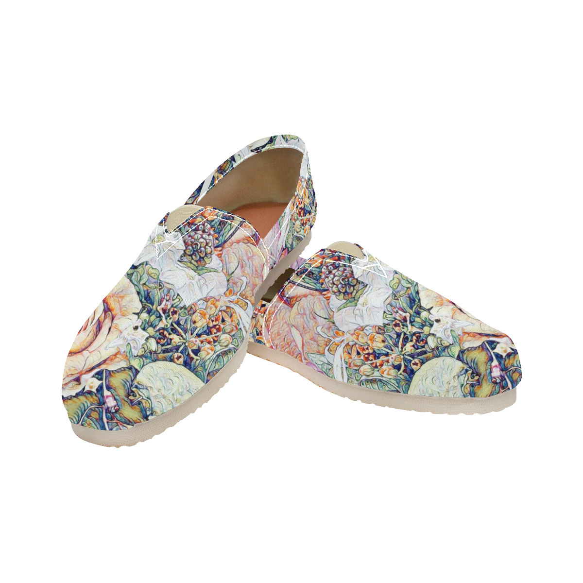 Impression Floral 10191 by JamColors Women's Classic Canvas Slip-On (Model 1206)