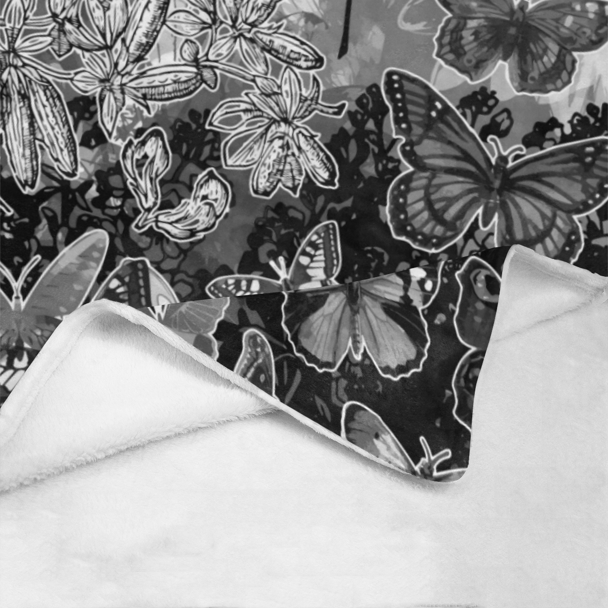 Lady and butterflies Ultra-Soft Micro Fleece Blanket 60"x80"
